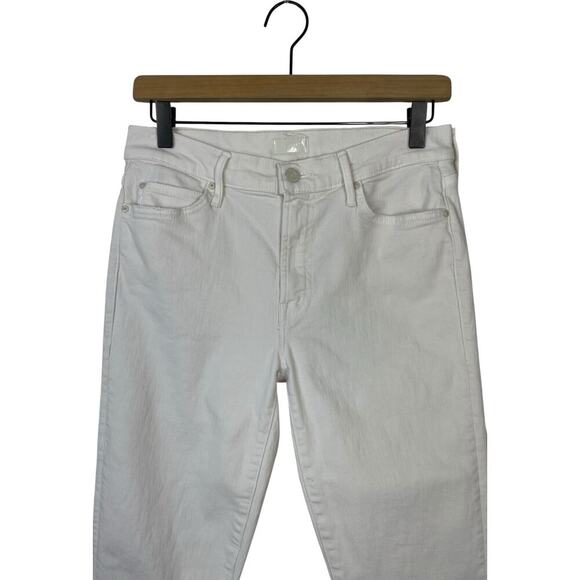 Mother The Rascal Crop Fray Cream Puff White Size 29 Raw Hem Casual Trendy - Picture 5 of 15